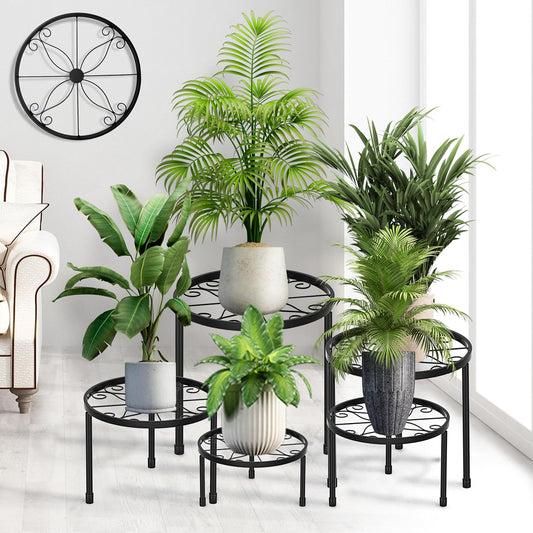 5-Pack Metal Plant Stands Indoor Outdoor