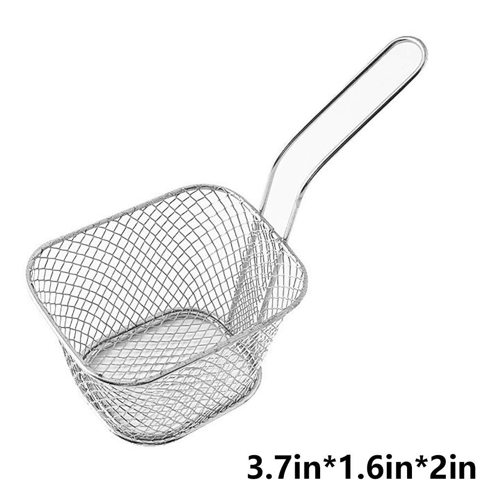 2 Pcs Mini Square Fry Baskets, 4.13×3.3×2.5Inch