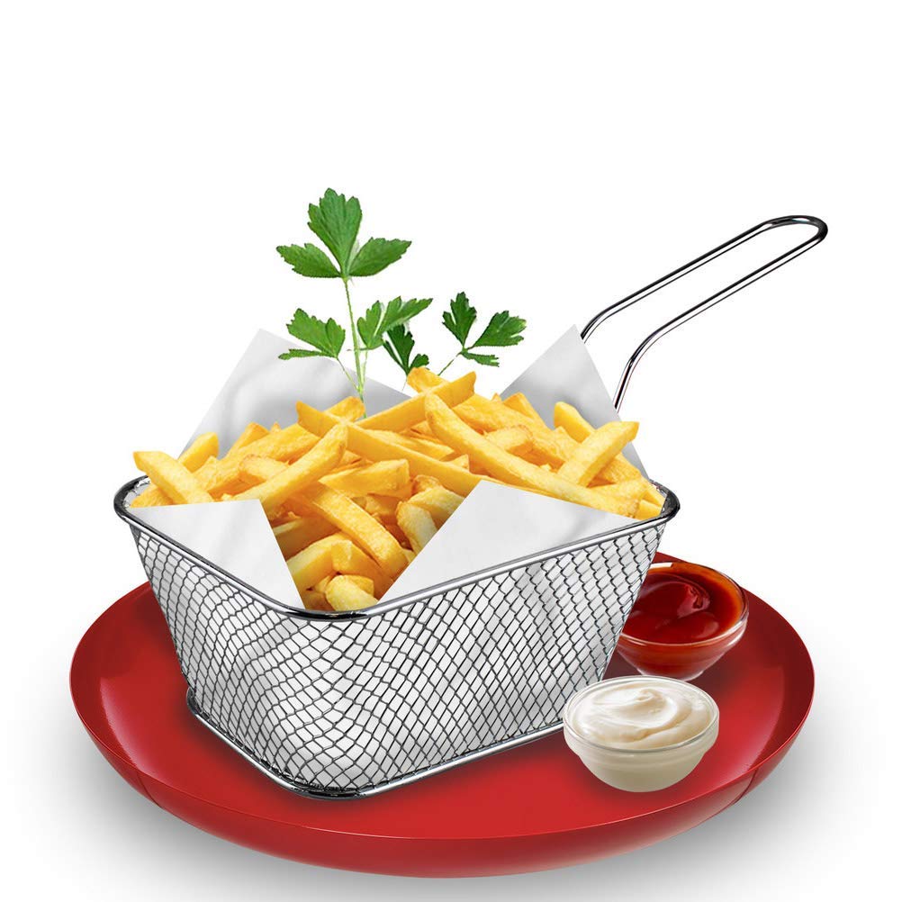 2 Pcs Mini Square Fry Baskets, 4.13×3.3×2.5Inch
