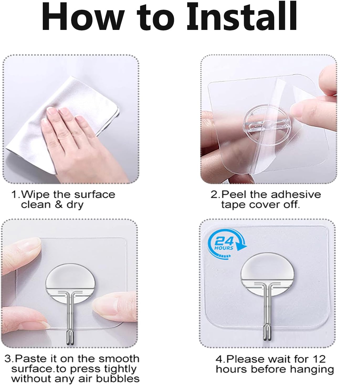 Adhesive Hooks Hanging Heavy Duty Wall Hooks Self