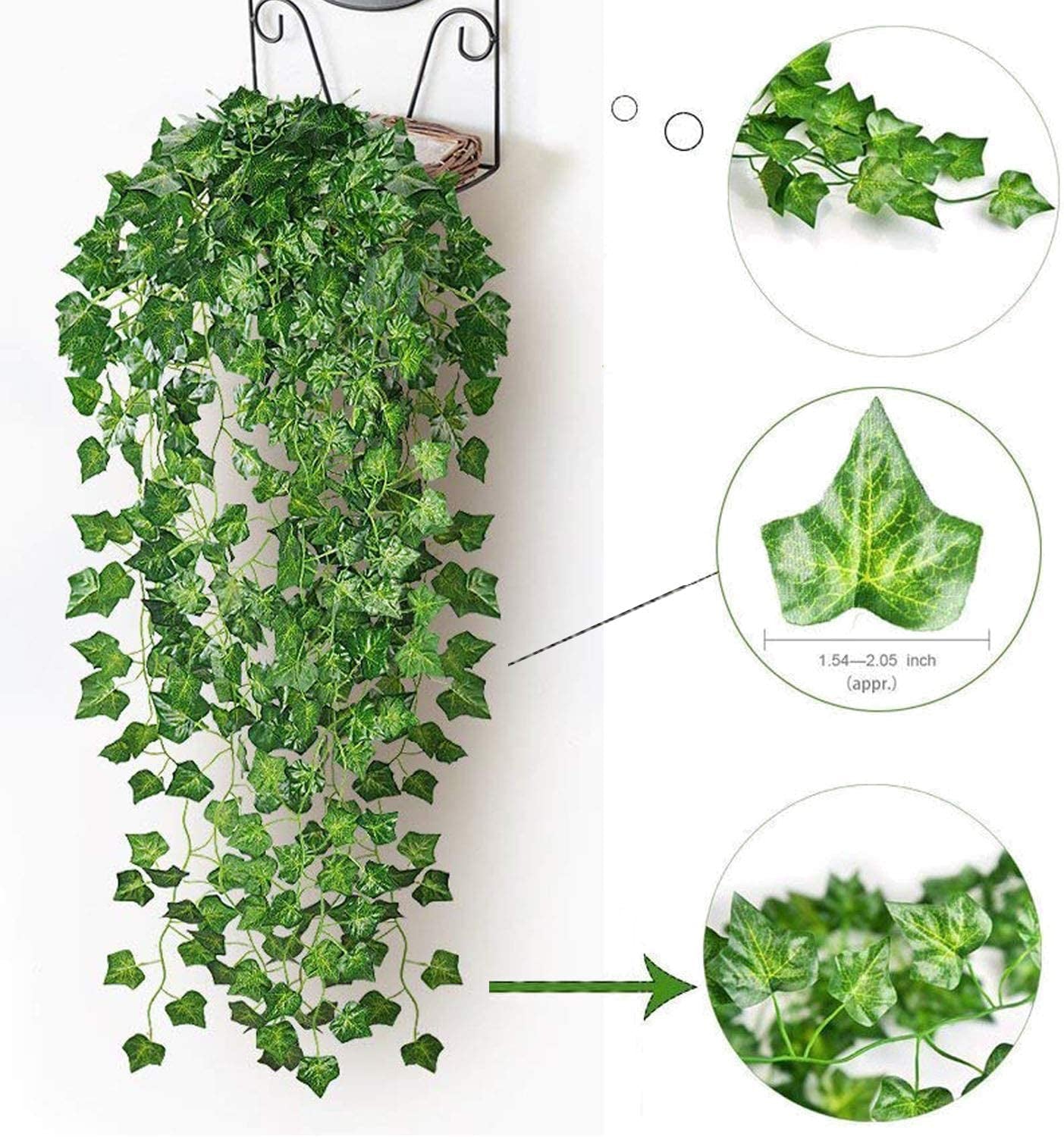 12 Pack Artificial Ivy Vines Room Decor
