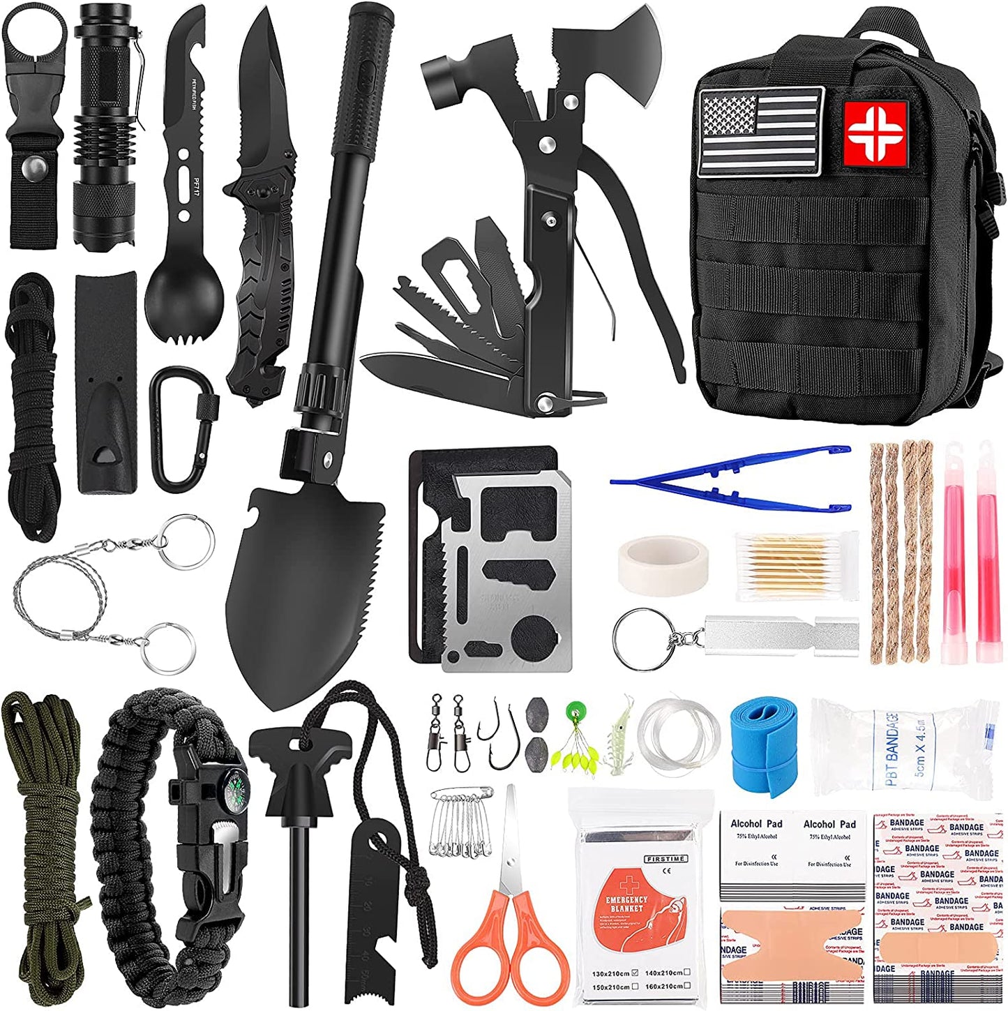 142Pcs Emergency Survival  First Aid Kit