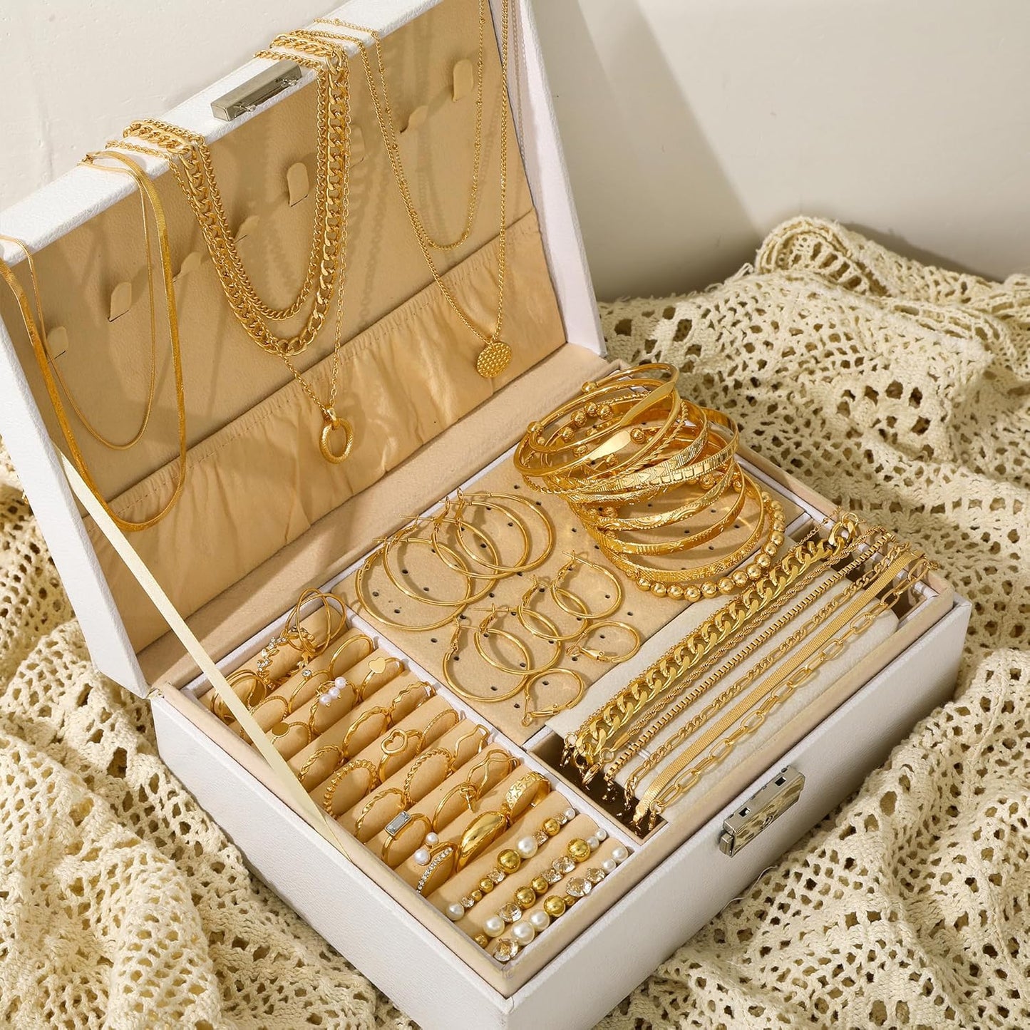 68Pcs Gold Jewelry Set for Women