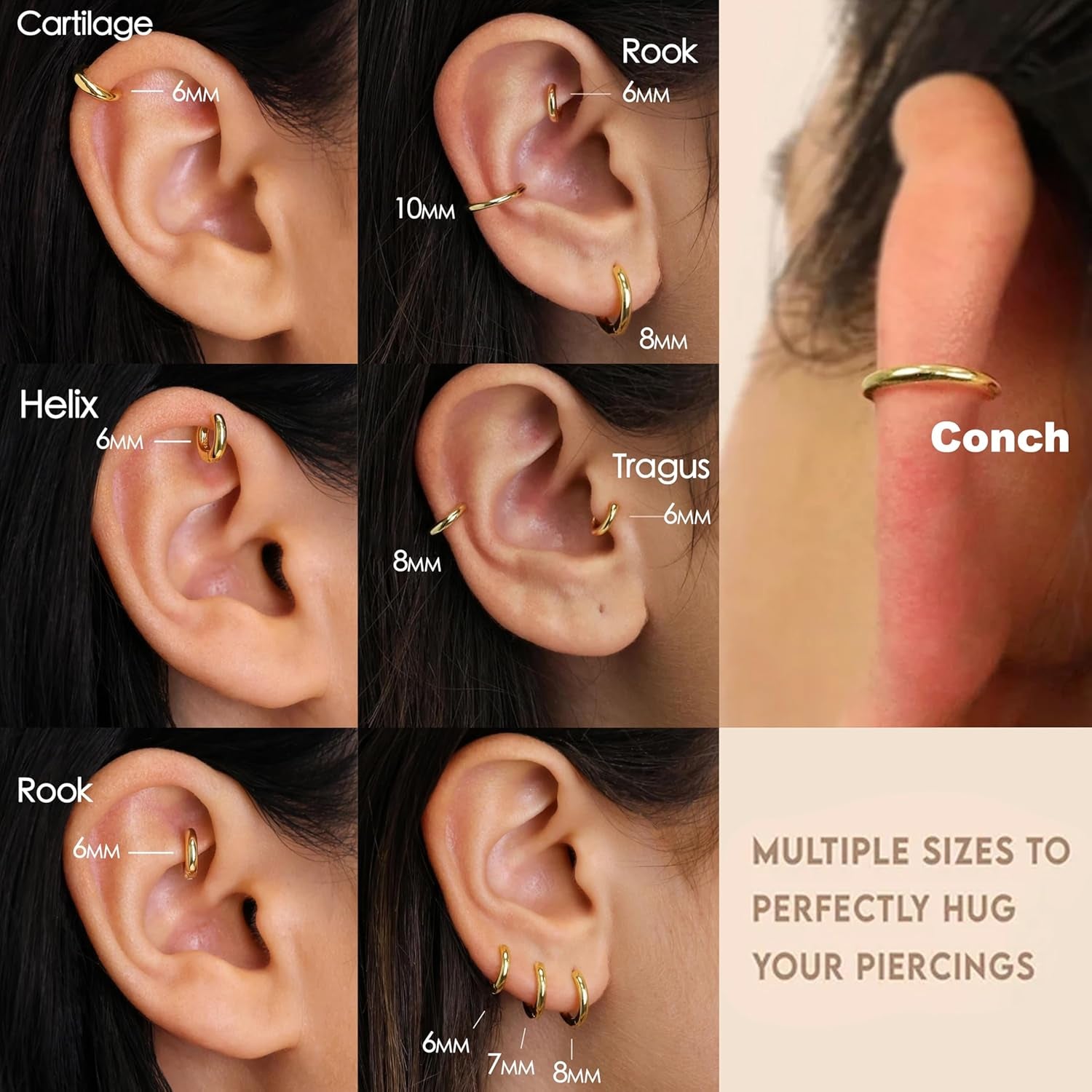 Small Gold Huggie Earrings Set Women Men