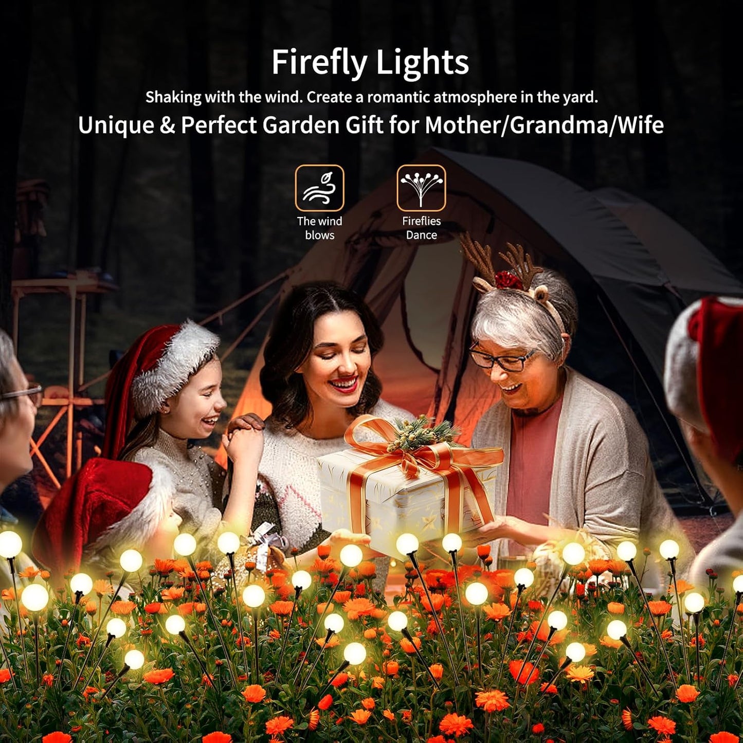 Solar Firefly Garden Lights 4-Pack