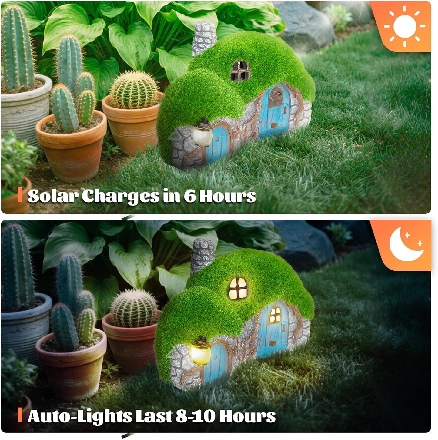 Outdoor Figurine Lights House Statue
