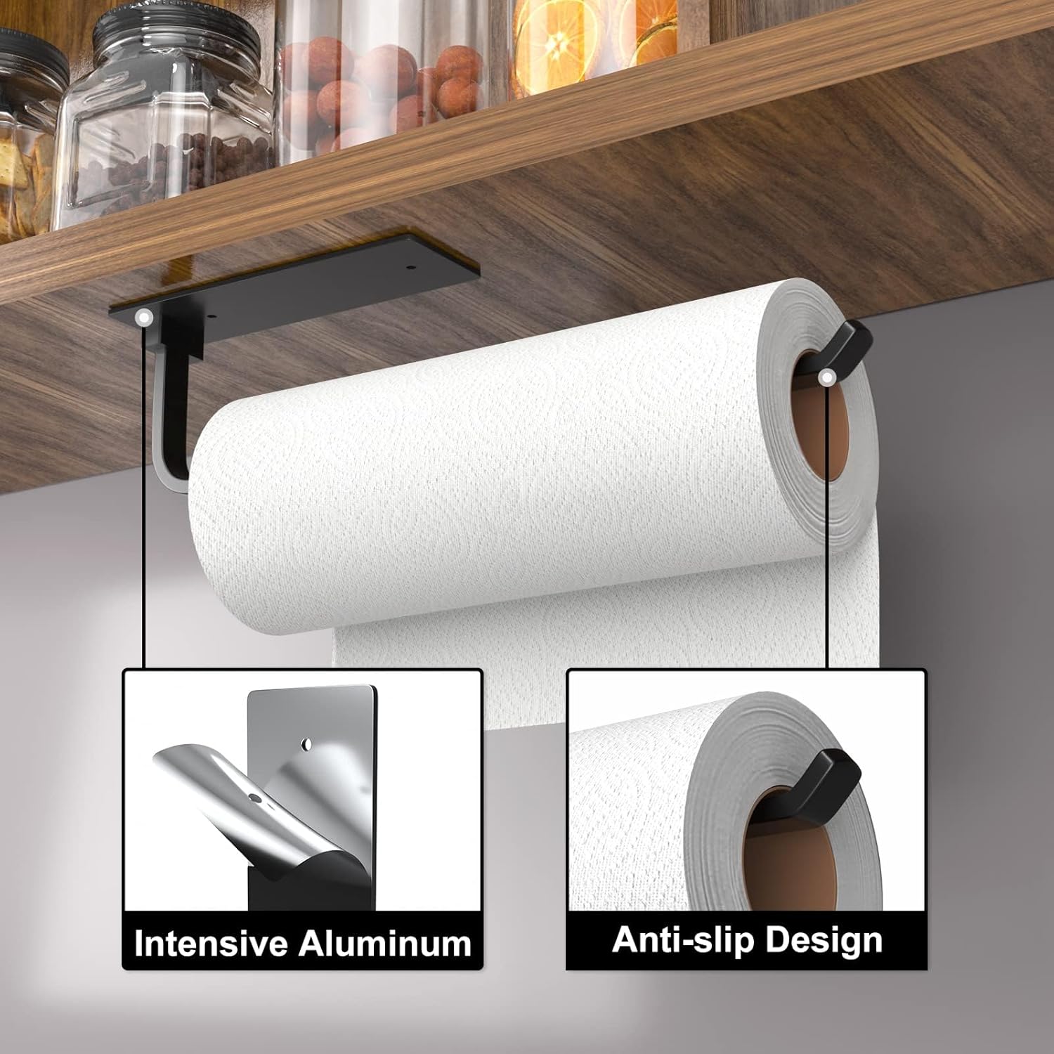 Paper Towel Holder Self-Adhesive or Drilling, Matte