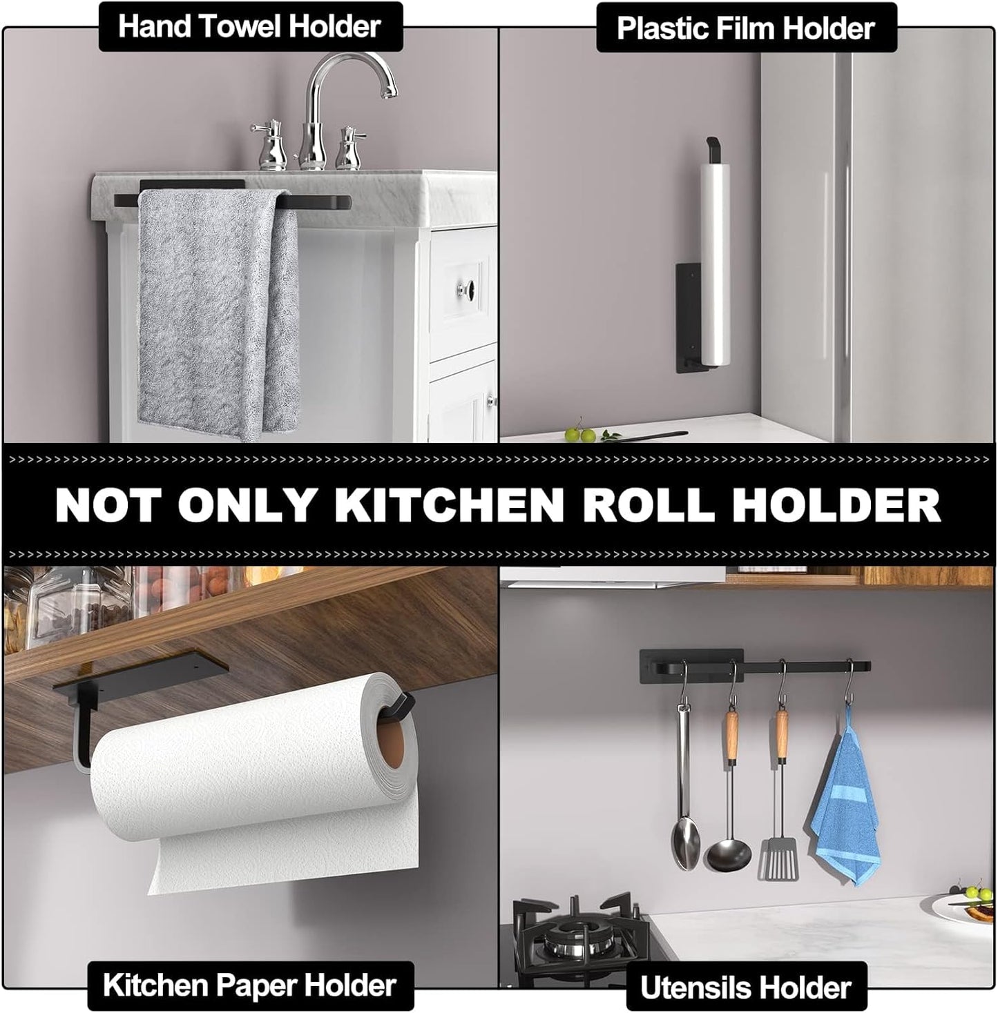 Paper Towel Holder Self-Adhesive or Drilling, Matte