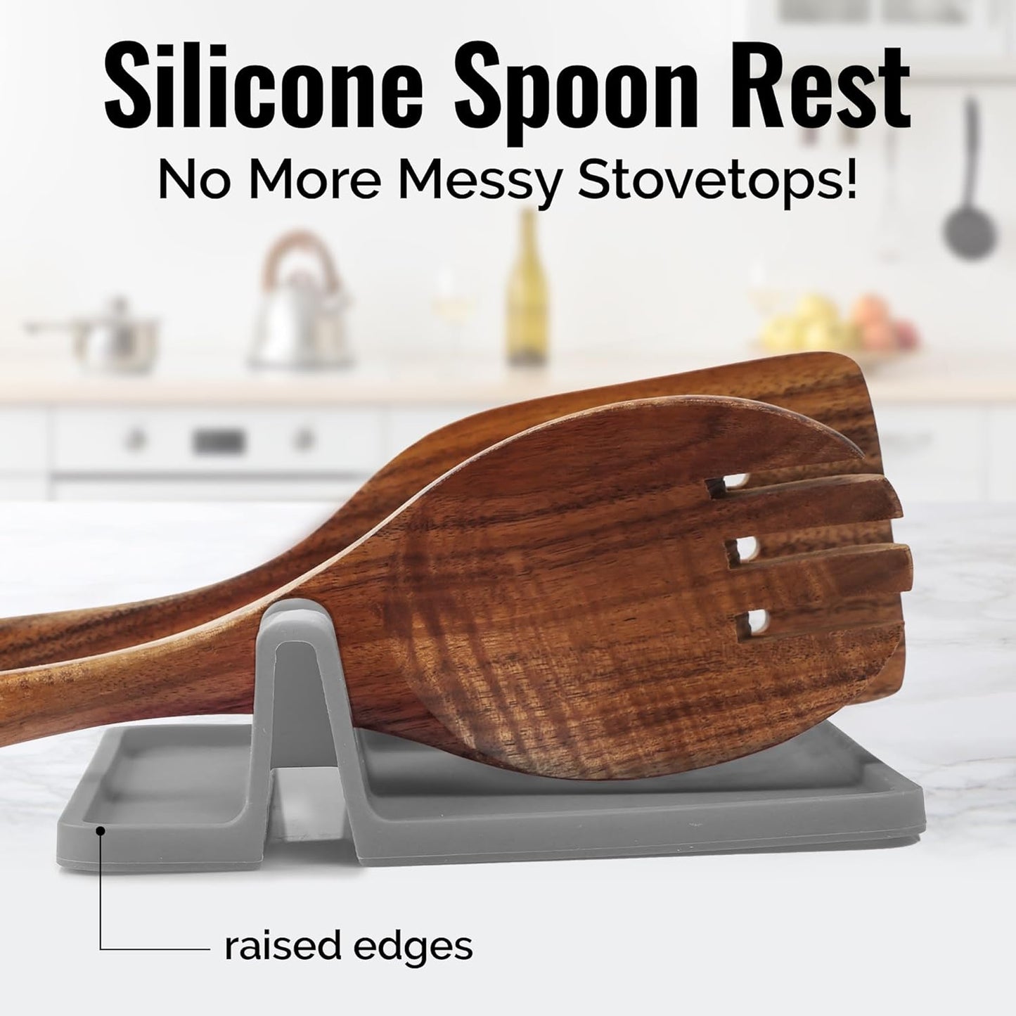 Silicone Utensil Rest with Drip Pad for Multiple Utensils