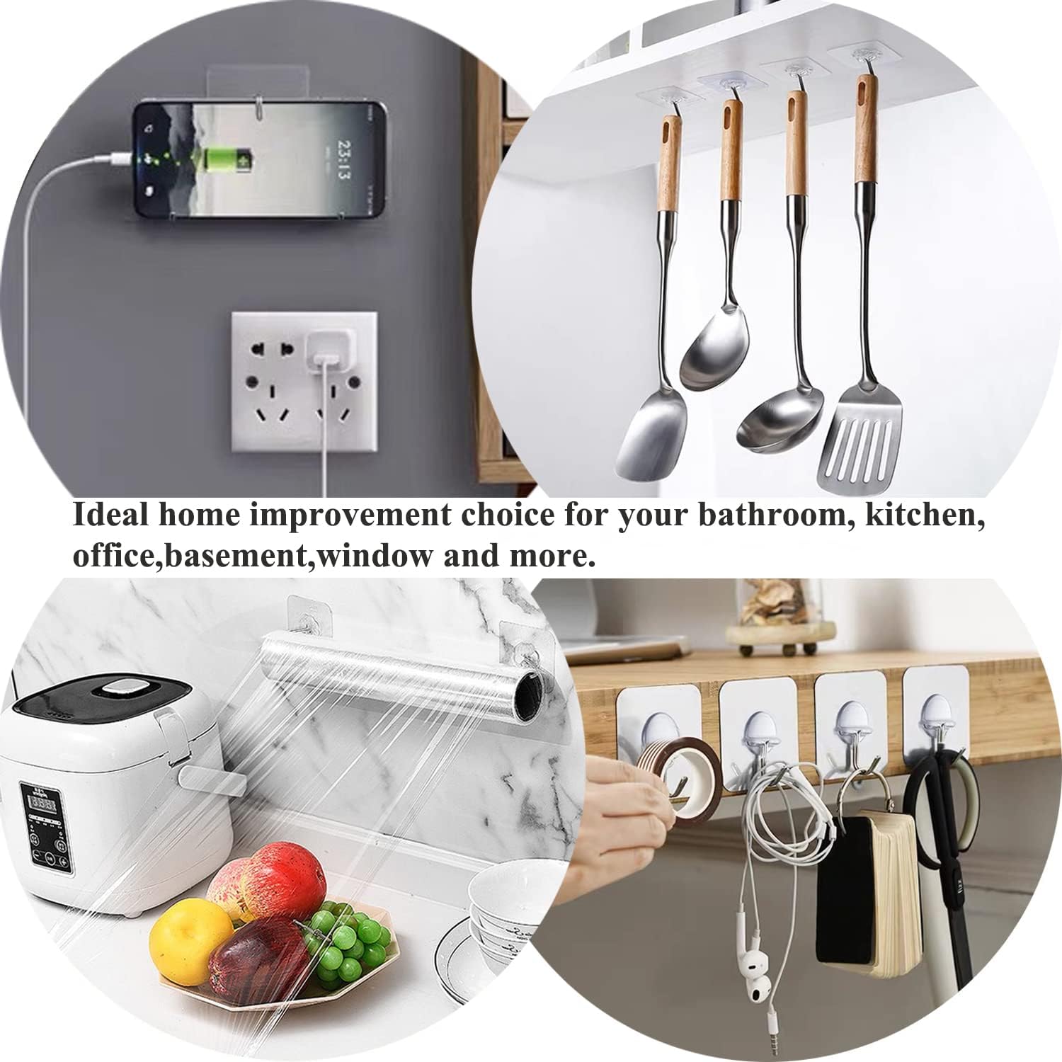Adhesive Hooks Hanging Heavy Duty Wall Hooks Self