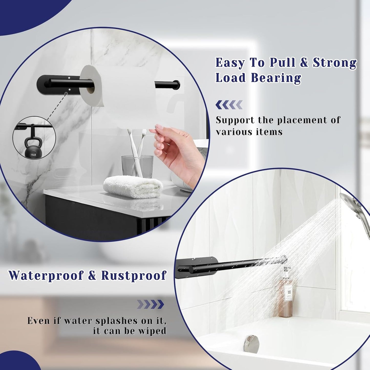 Paper Towel Holder, Self Adhesive or Drilling