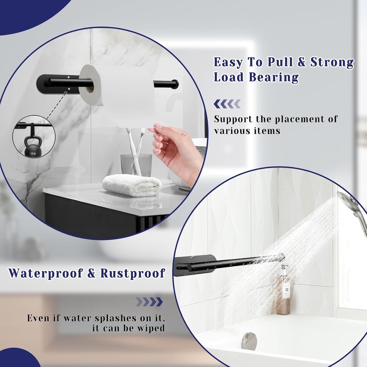 Paper Towel Holder, Self Adhesive or Drilling
