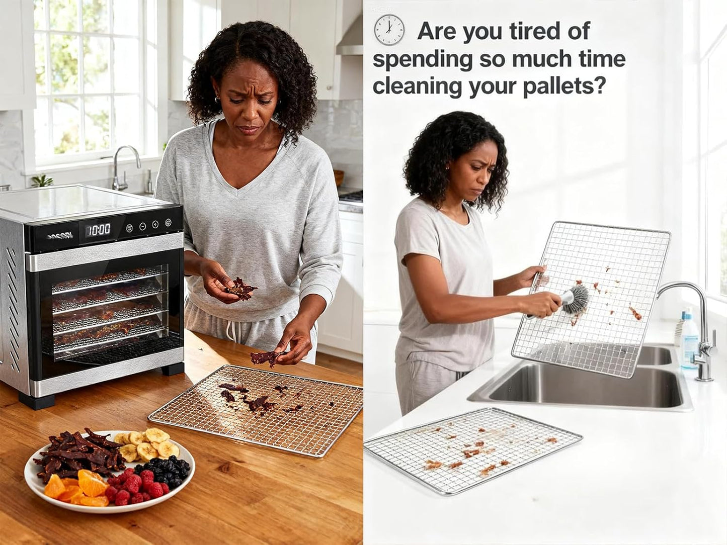 Mesh Silicone Dehydrator Sheets, 10X10 in 10 Pcs/Sets