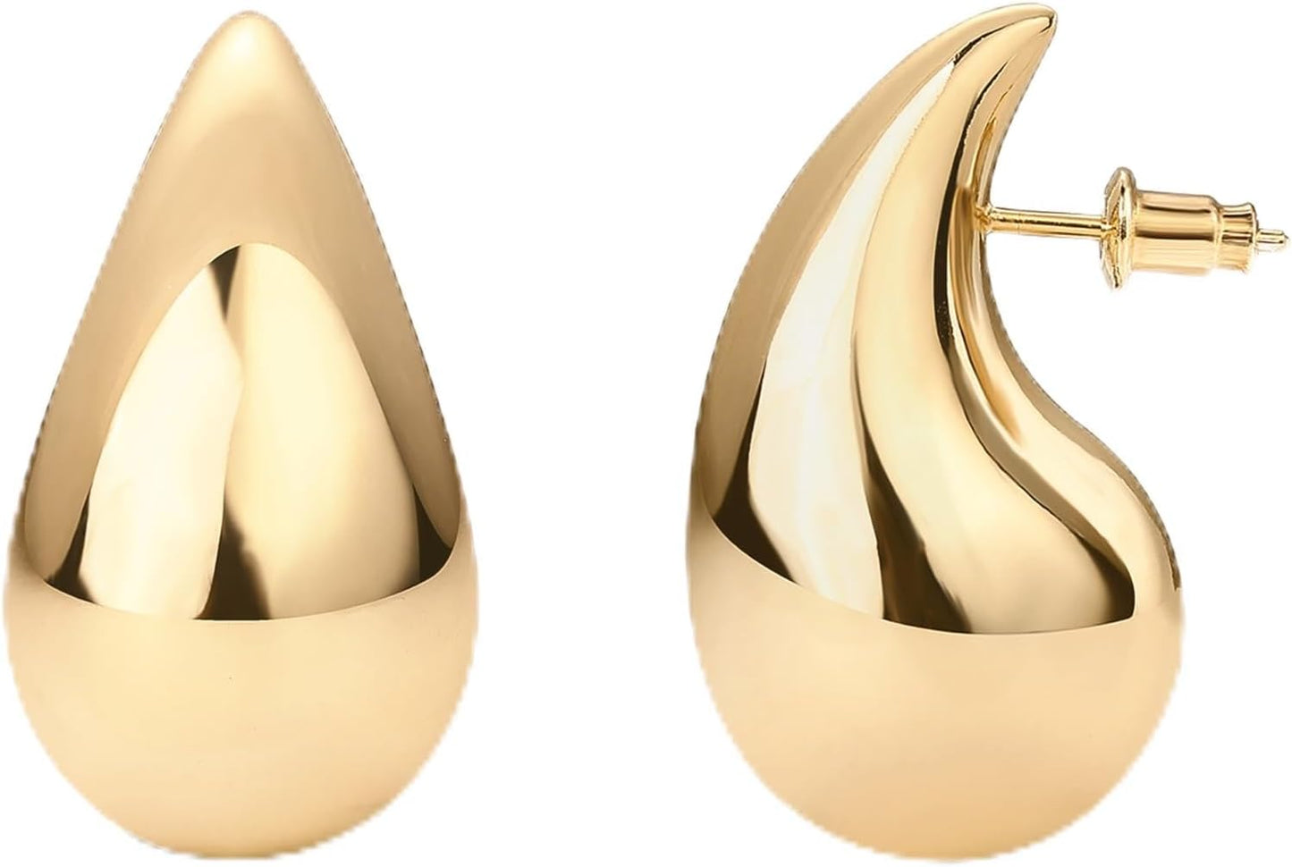 14K Gold Plated Teardrop Chunky Earrings