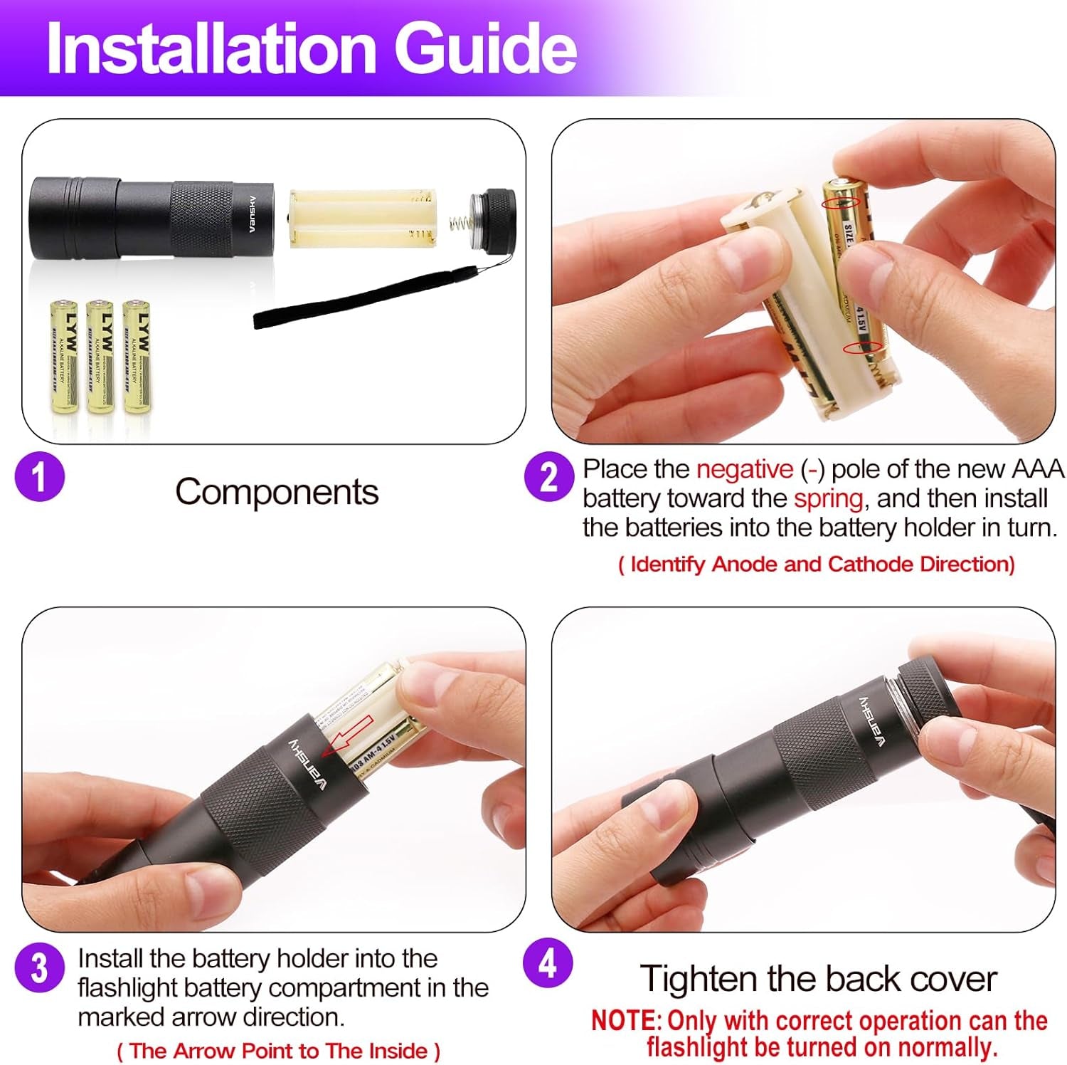 Black Light UV Flashlight Pet Detector