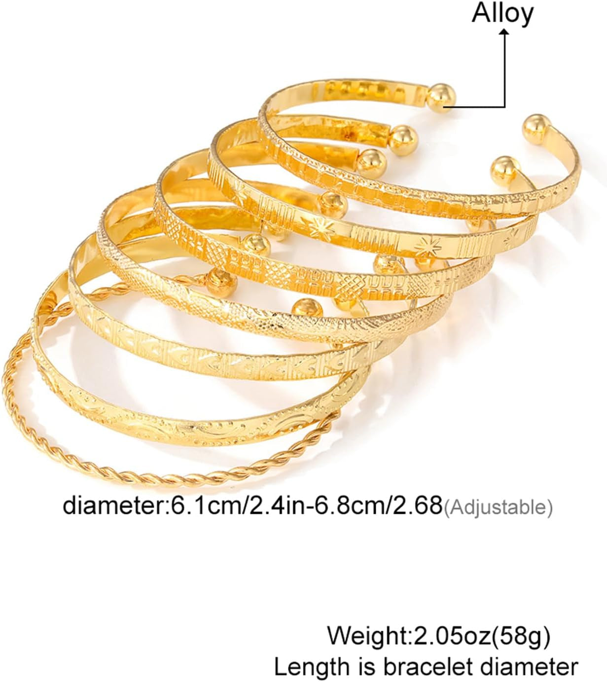 14K Gold Plated Stackable Bangle Set