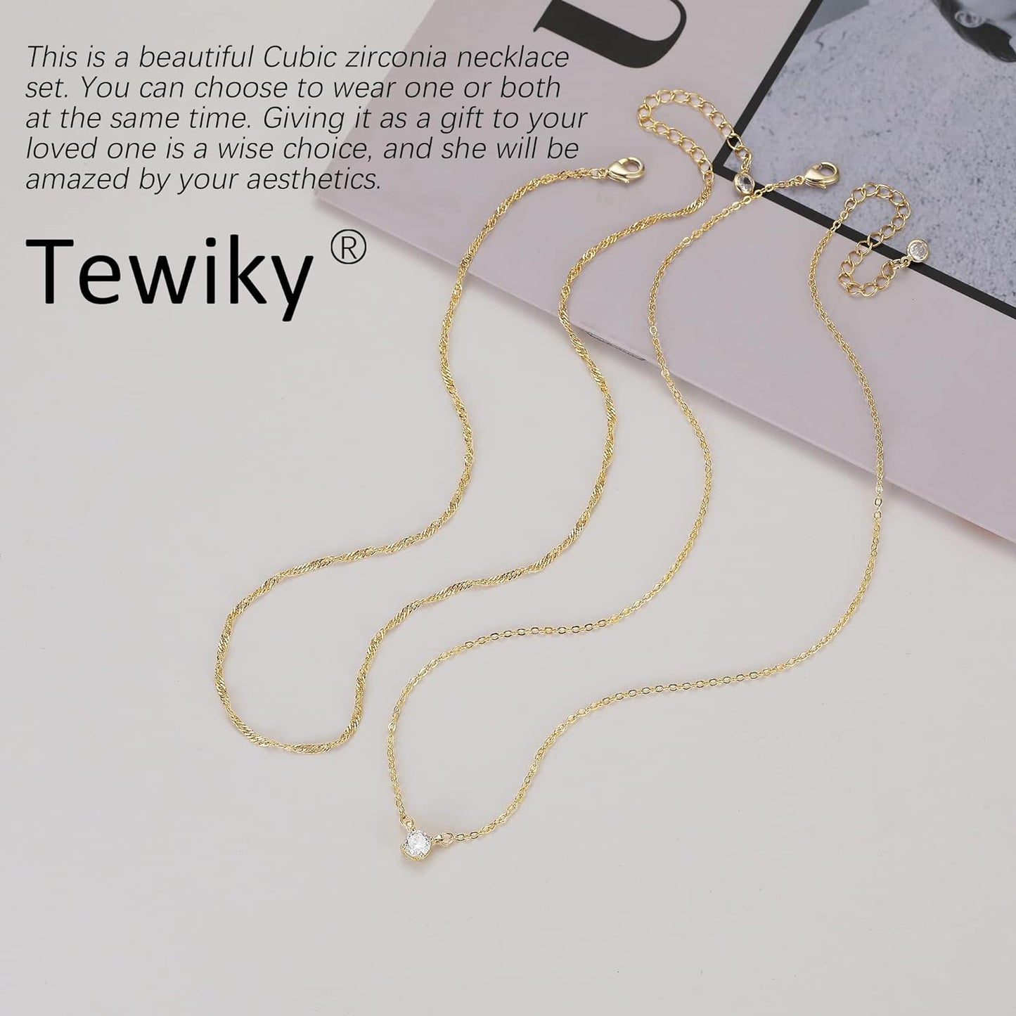 Dainty 14K Gold Plated Pendant Necklace