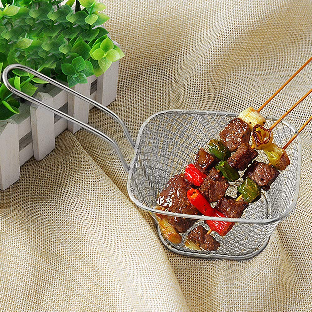 2 Pcs Mini Square Fry Baskets, 4.13×3.3×2.5Inch