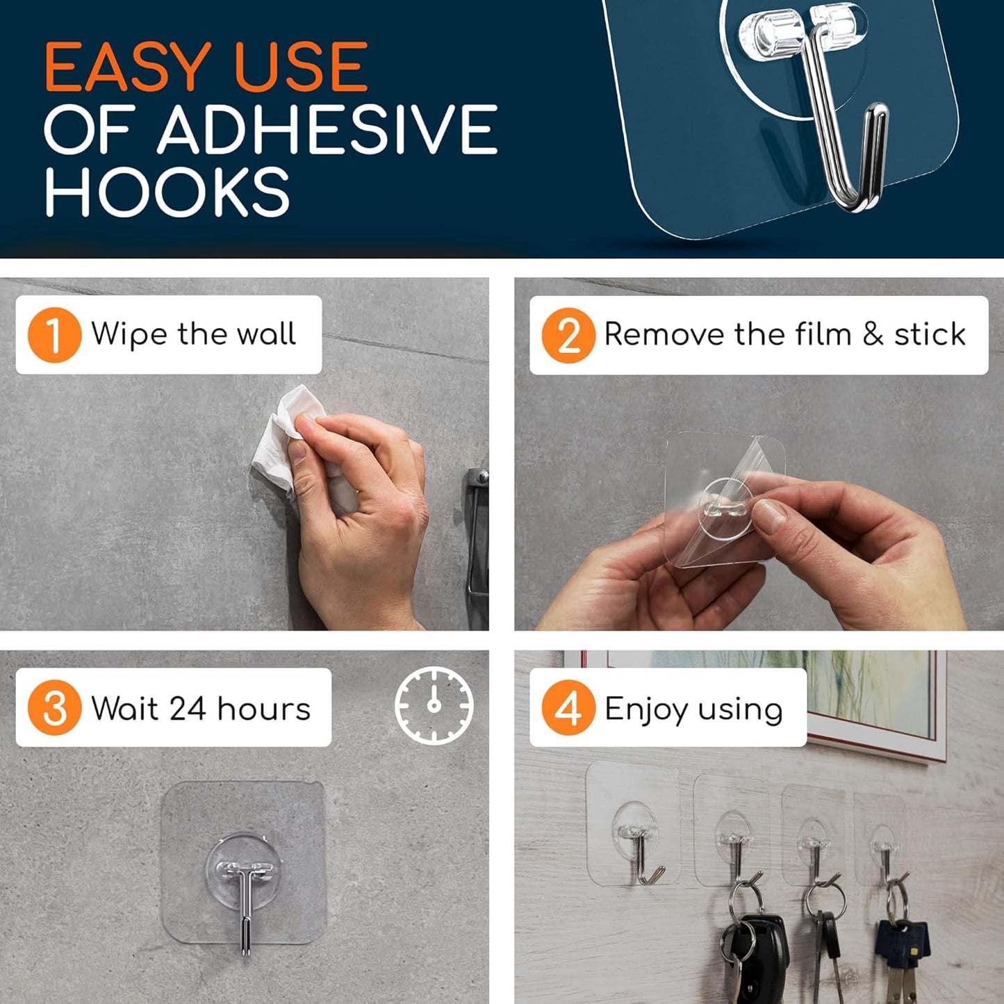 Wall Hooks for Hanging Heavy Duty 22 Lbs