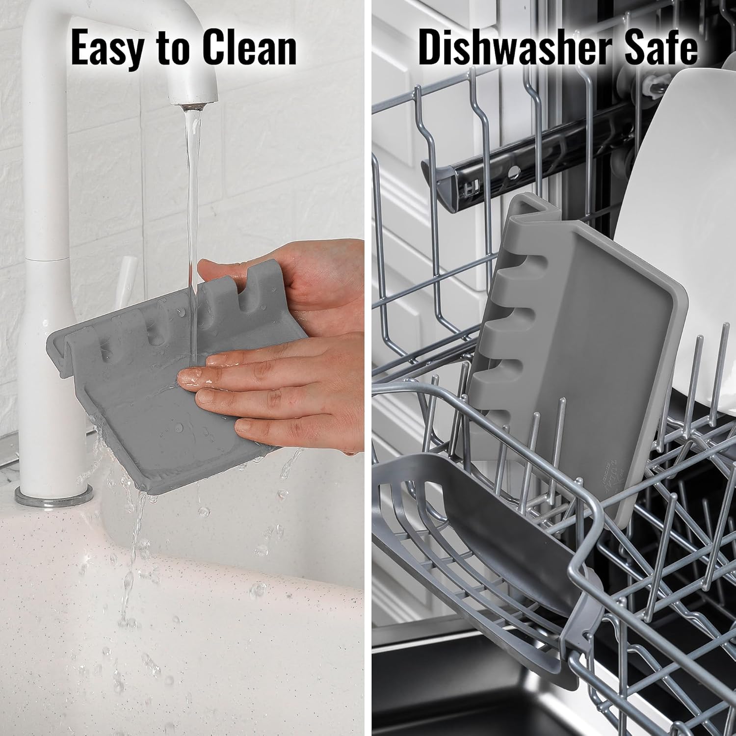 Silicone Utensil Rest with Drip Pad for Multiple Utensils