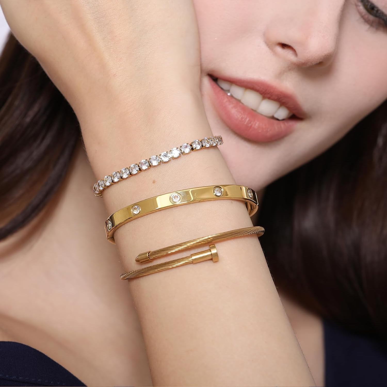 18 K Gold Plated Love Bangle Bracelet