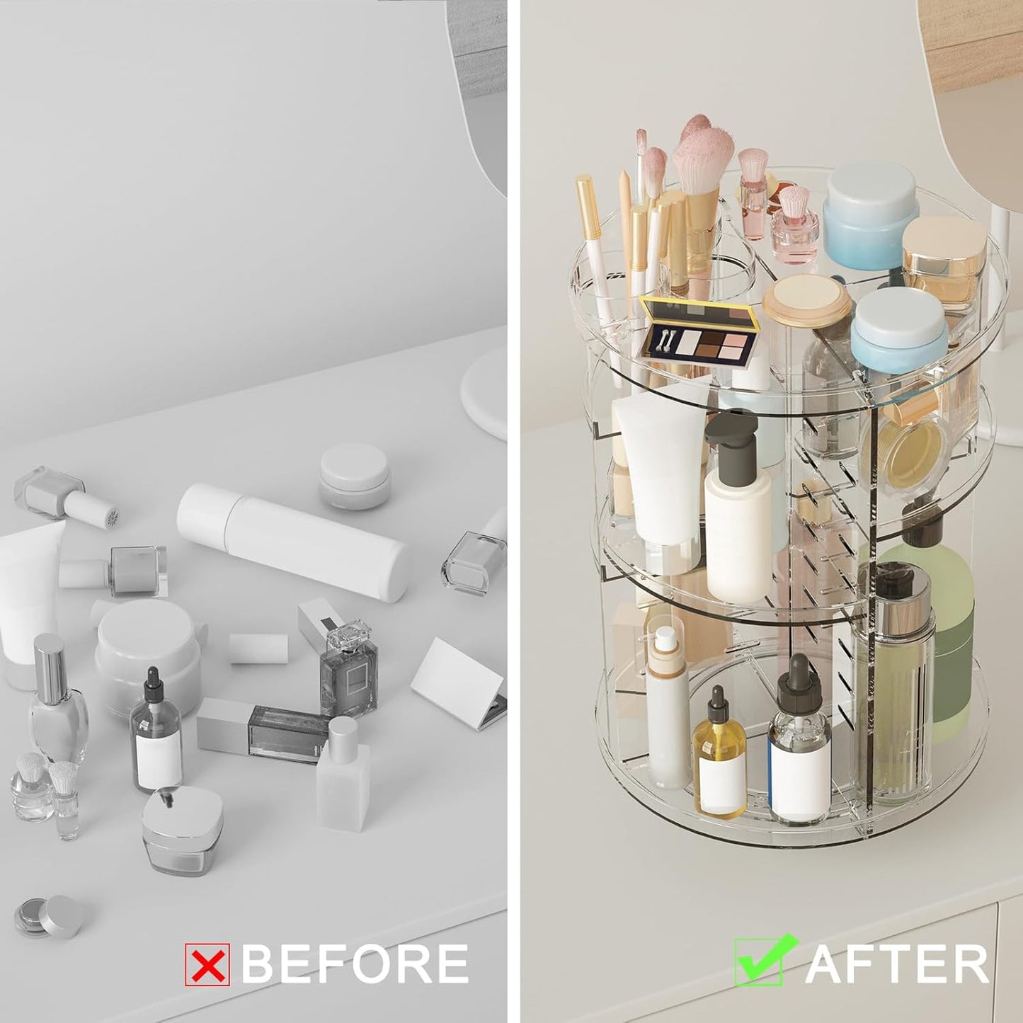 Rotating Makeup Organizer, 8 Adjustable