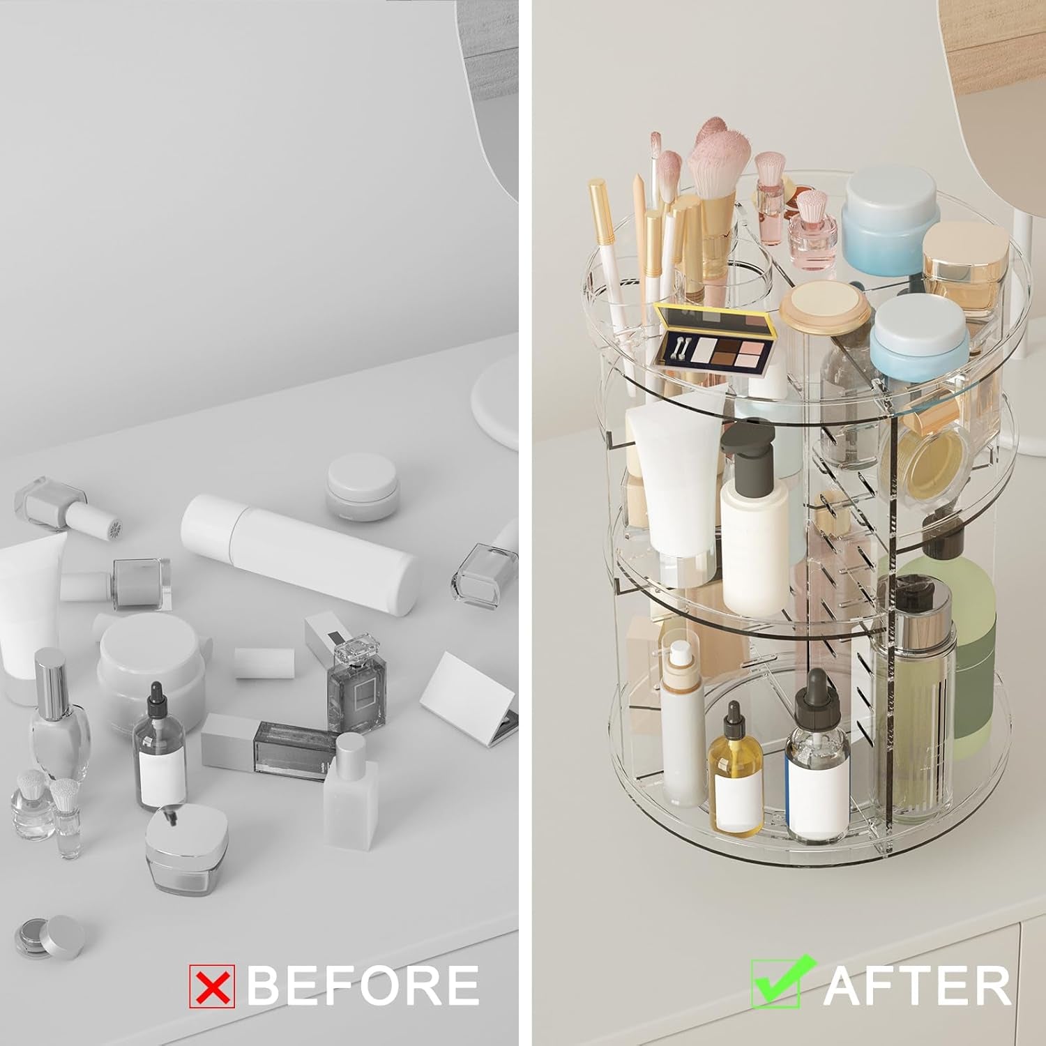 Rotating Makeup Organizer, 8 Adjustable