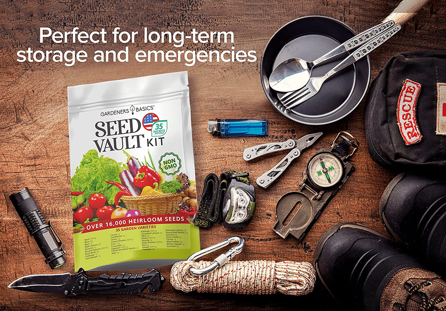 Survival Vegetable Seed Kit 35 Varieties