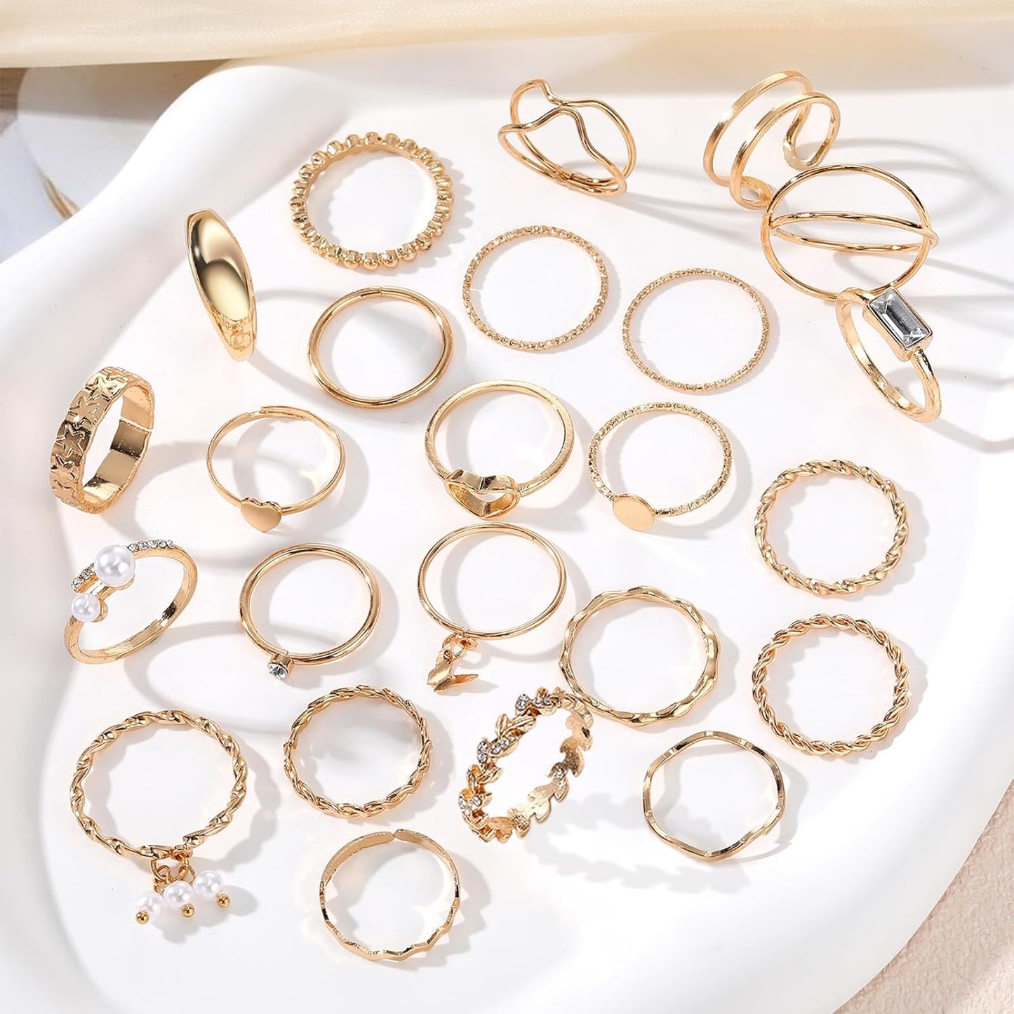 Gold Knuckle Rings Set for Women