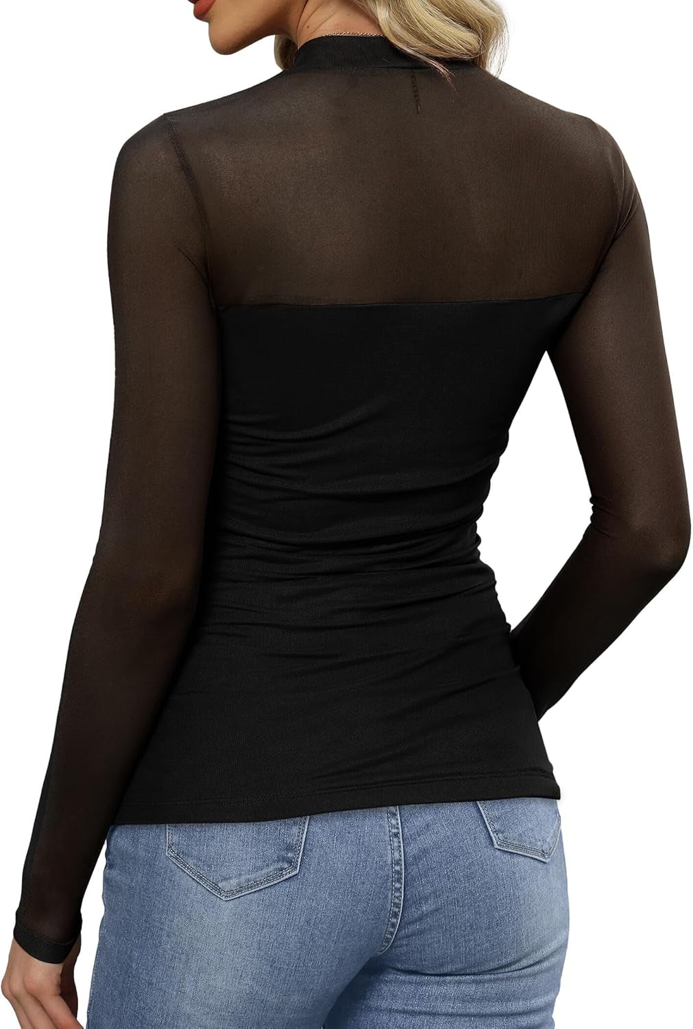 Womens Sexy Mesh Long Sleeve Shirts