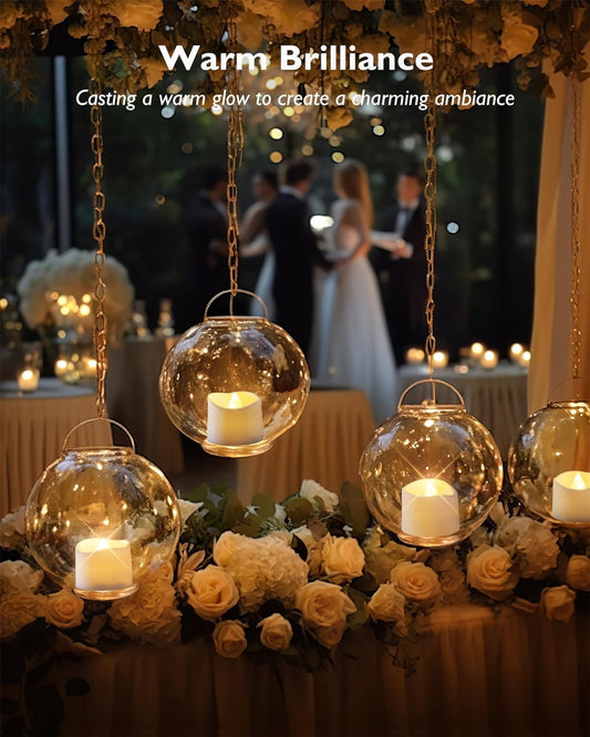 12Pcs Flickering Flameless Candle Battery Operated, 200+Hours Fake Electric LED Tea Lights for Votive, Centerpiece Table Decorations, Wedding, Aniversary, Halloween, Christmas