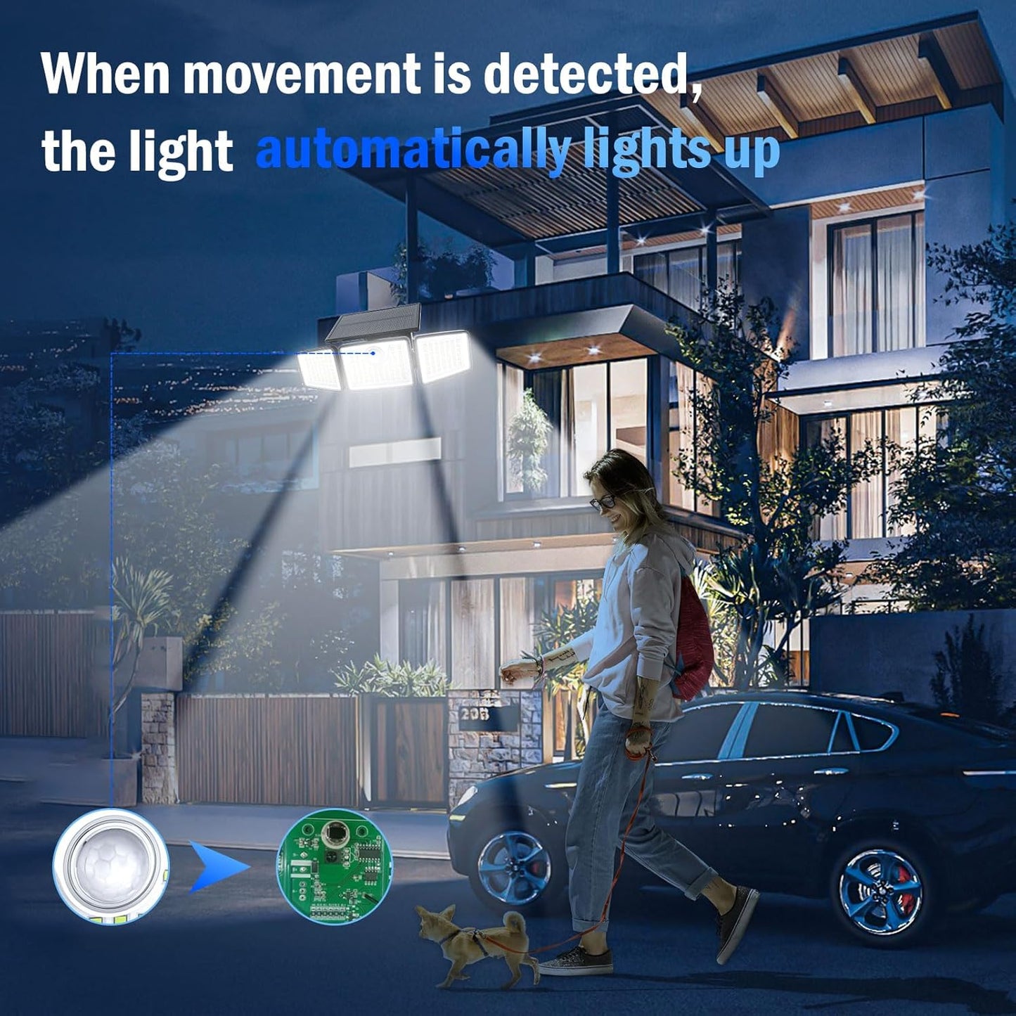 2500LM Solar Motion Sensor Lights 2-Pack