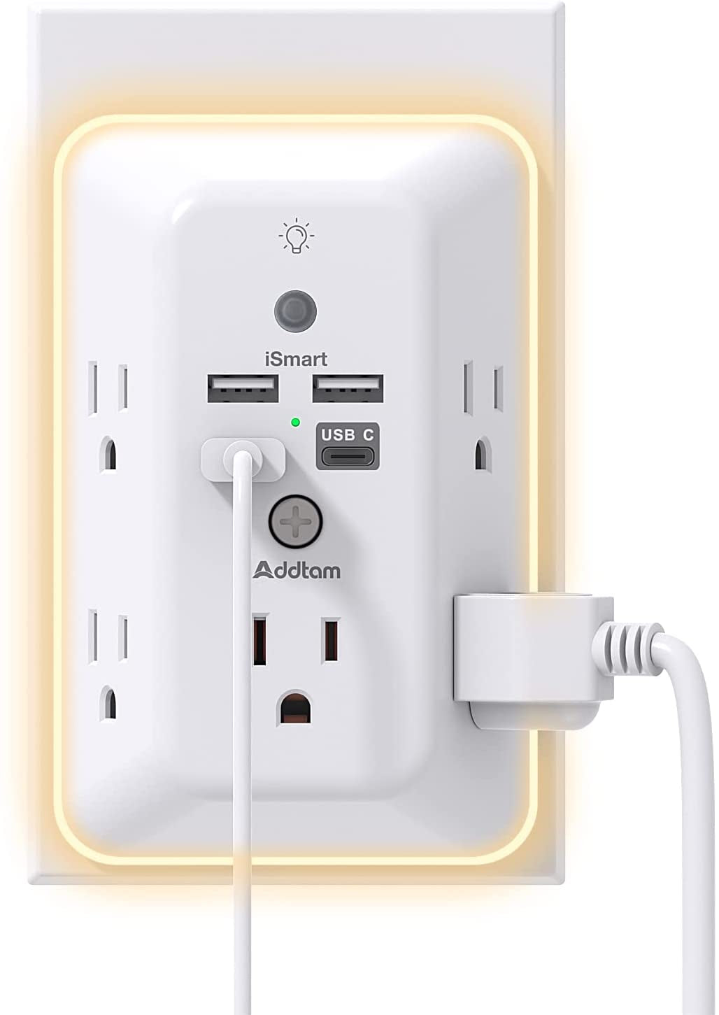 Surge Protector Outlet Extender w/ USB-C