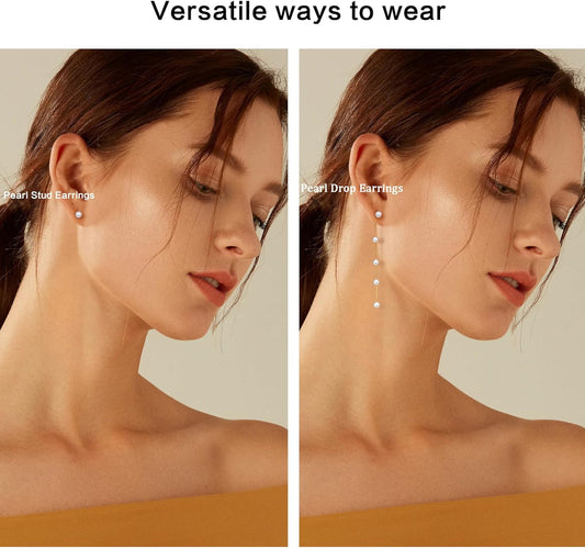 14K Gold Plated Pearl Necklace Set