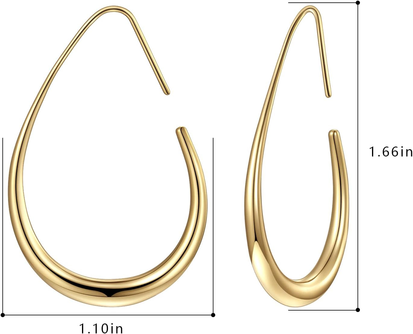 Lightweight Teardrop Hoop Earrings Women