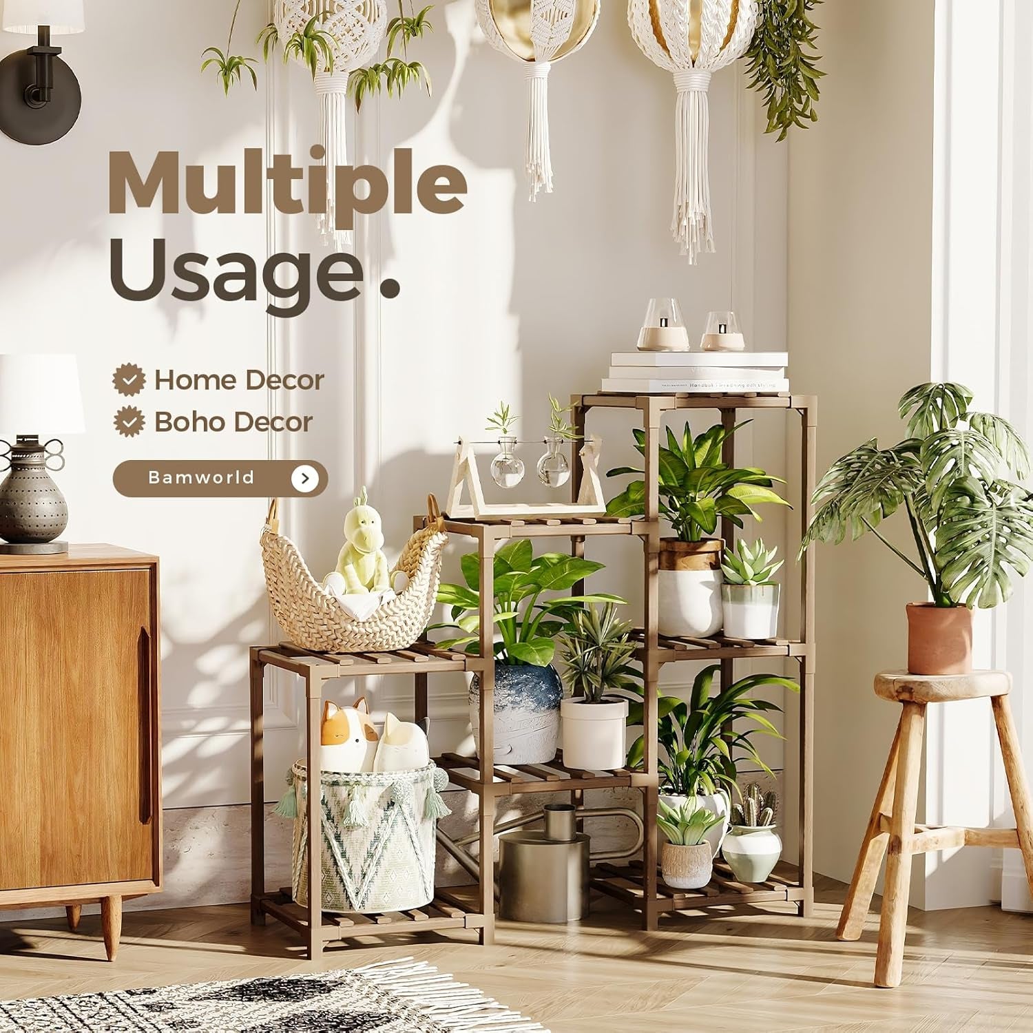3-Tier Wooden Indoor Outdoor Plant Stand