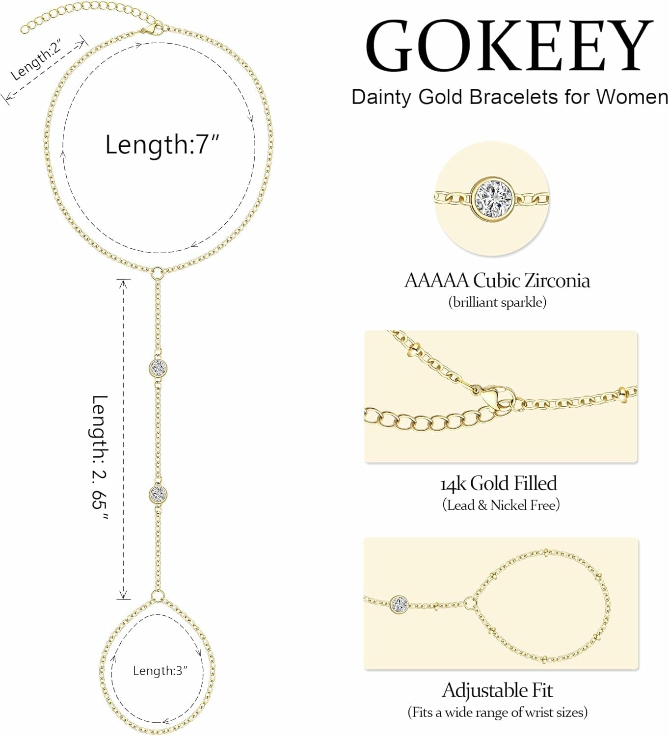 14K Gold Plated Stackable Chain Bracelets