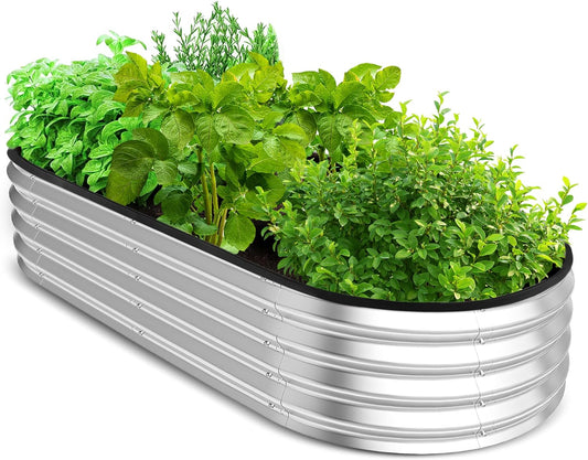 Galvanized Raised Garden 4x2x1Ft Silver
