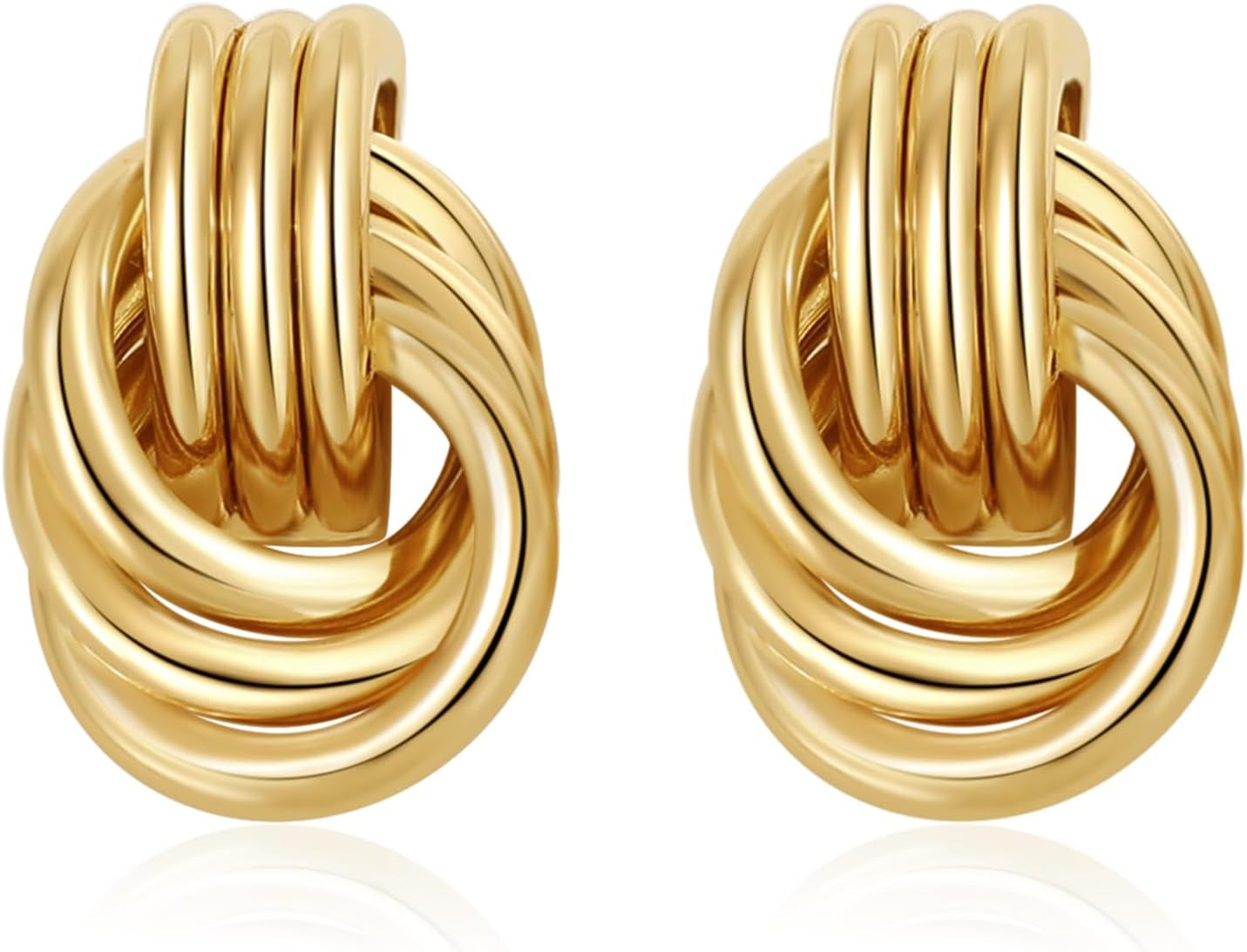 Trendy Gold Plated Knot Dangle Earrings