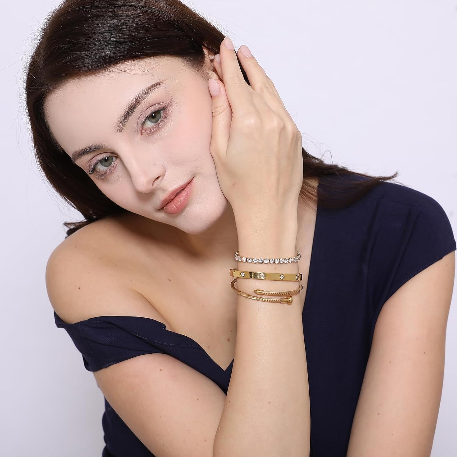 18 K Gold Plated Love Bangle Bracelet