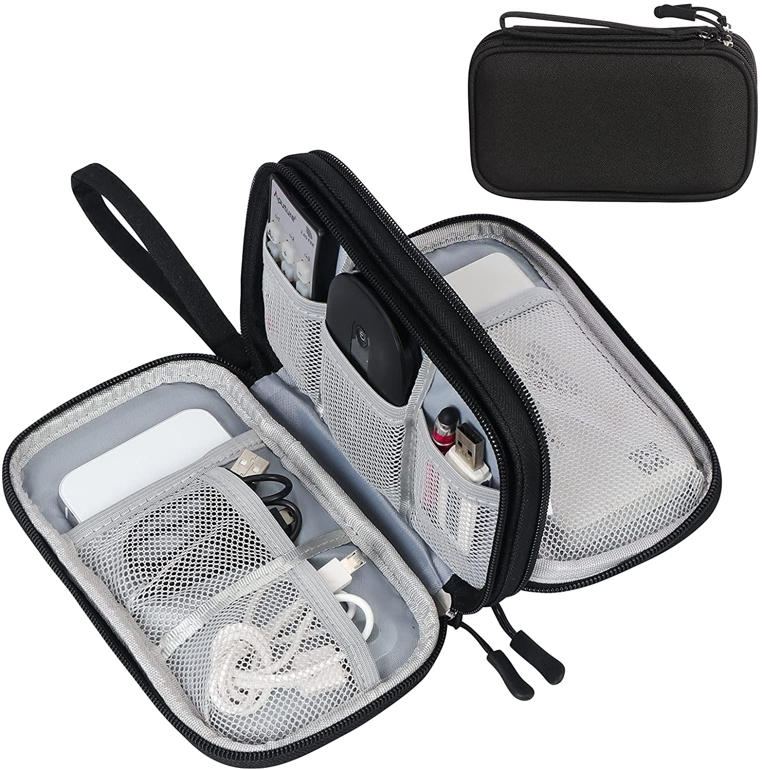 Travel Electronic Cable Organizer Black