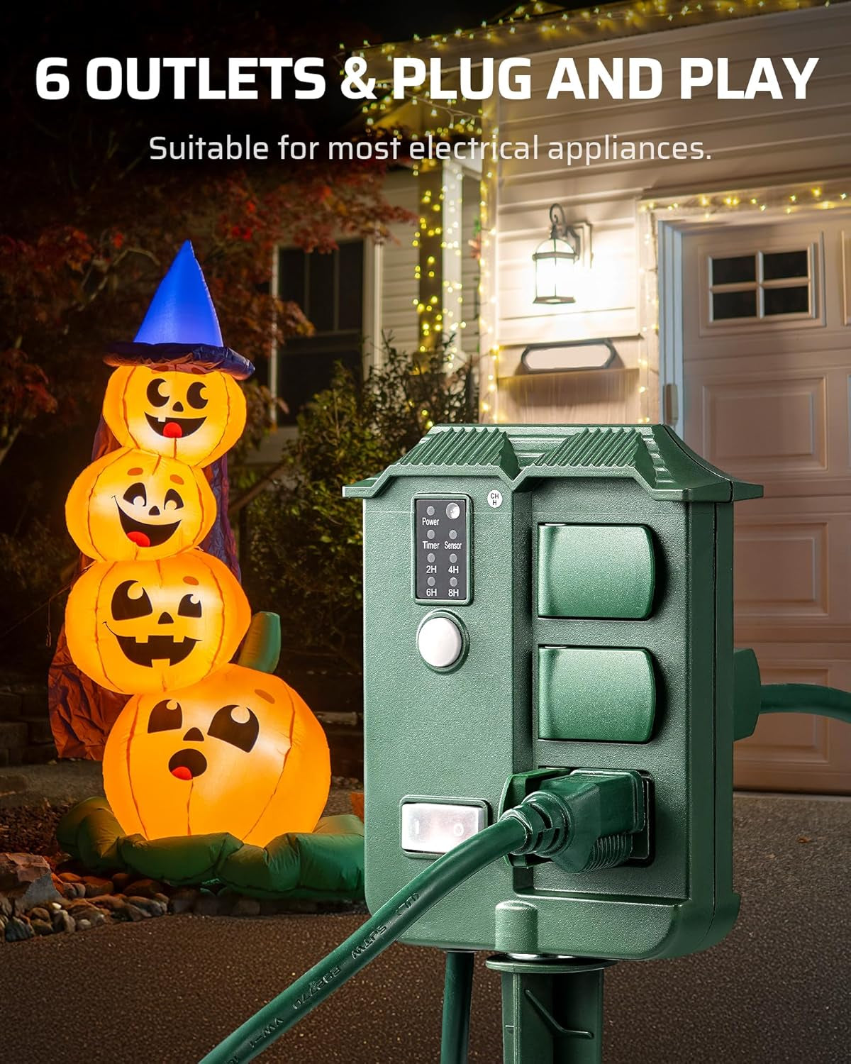 Outdoor Power Timer 6-Outlets Remote