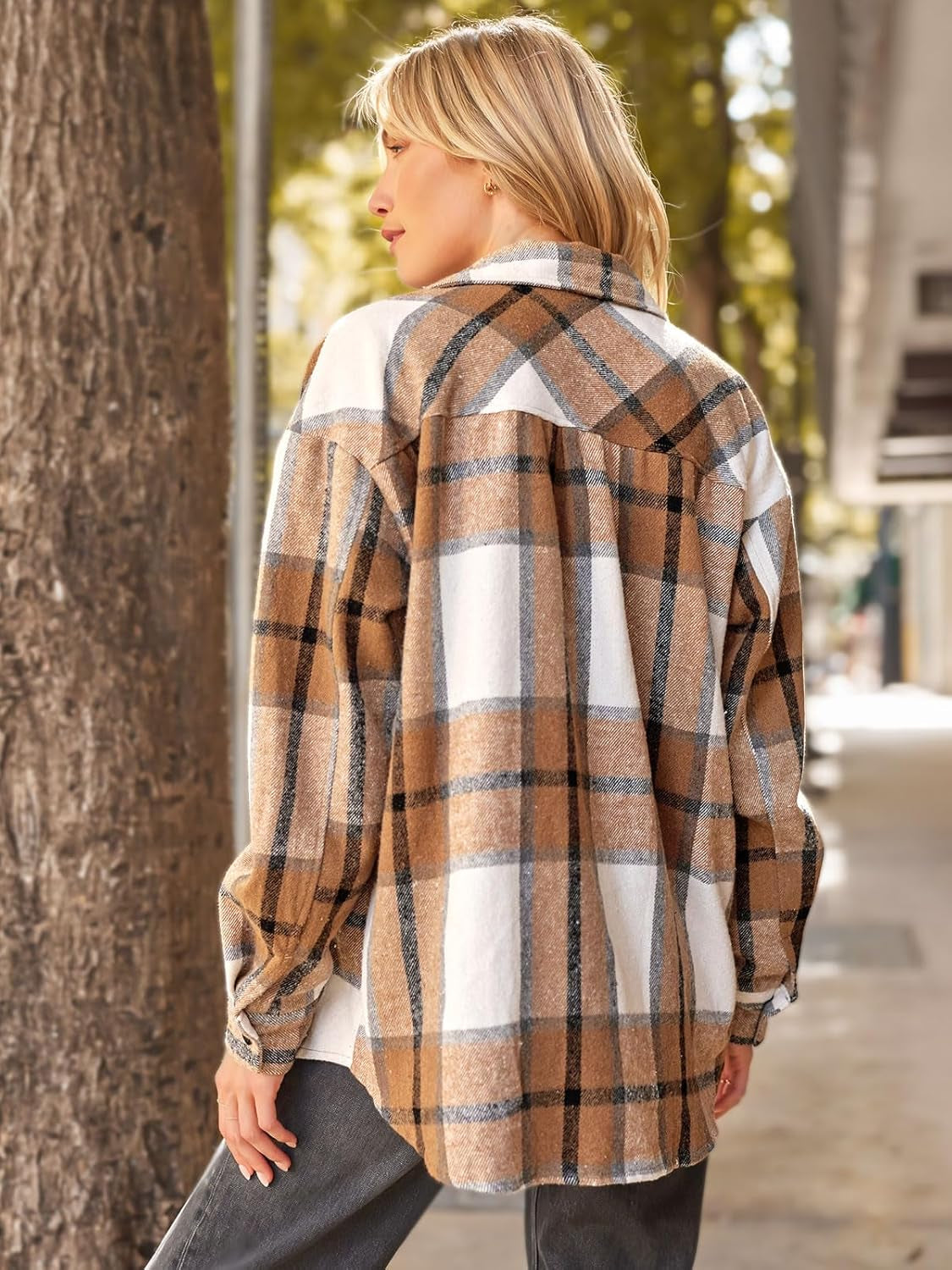 Women’s Plaid Flannel Shacket Jacket
