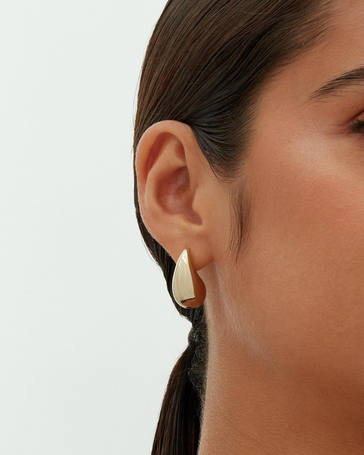 14K Gold Plated Teardrop Chunky Earrings