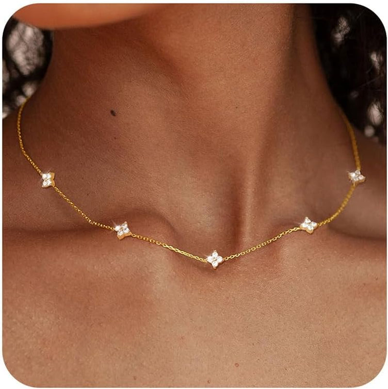 Dainty 14K Gold Plated Layered Necklace