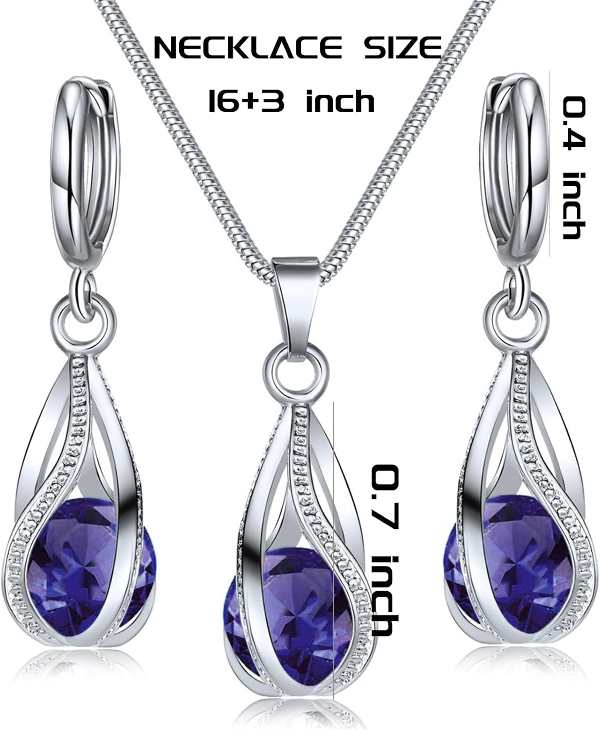 Silver Jewelry Sets for Women Rhinestone