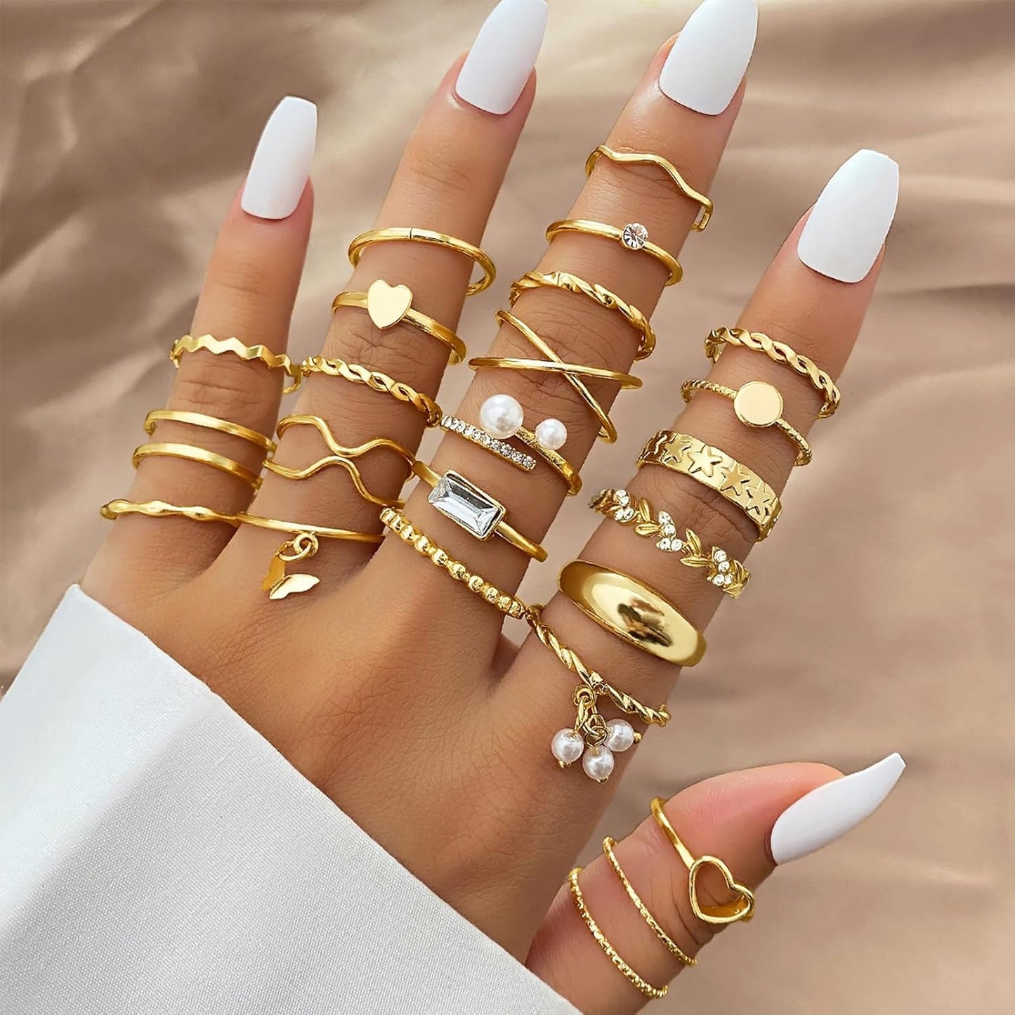 Gold Knuckle Rings Set for Women