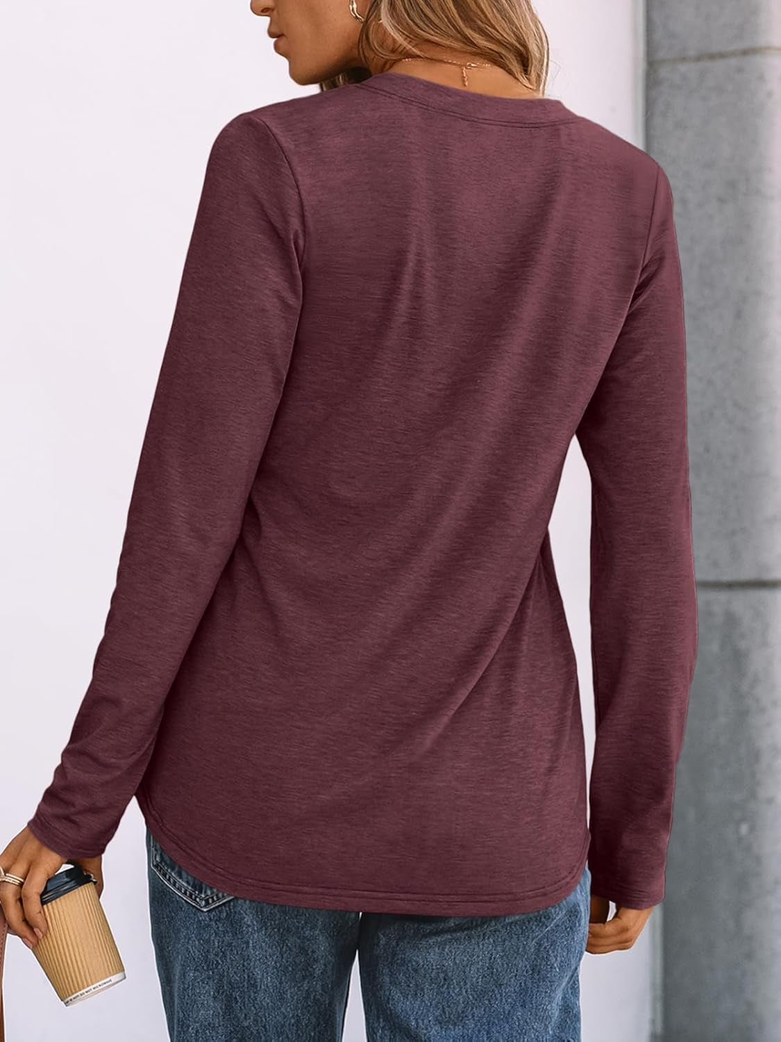 Women’s 2025 Fall Long Sleeve Henley Top