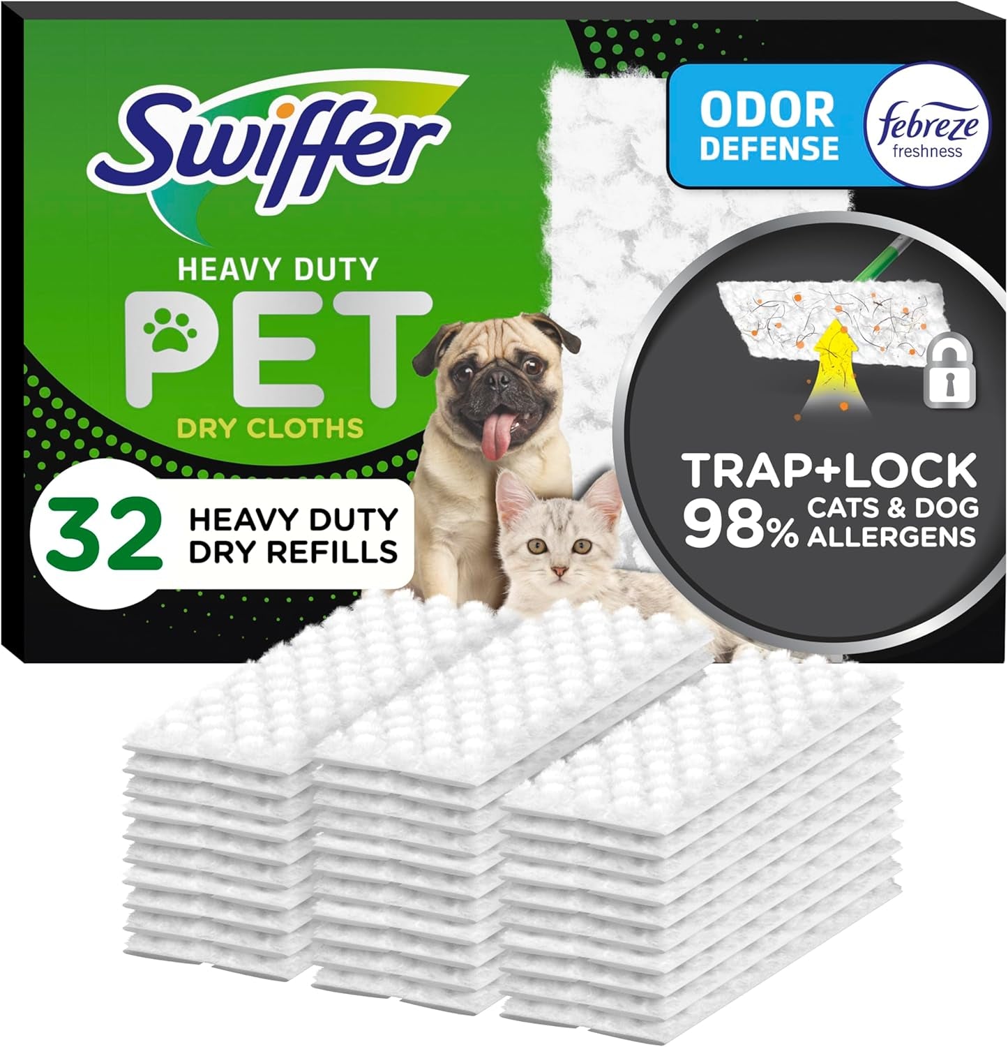 Sweeper Pet Dry Cloth Refills 32 Count