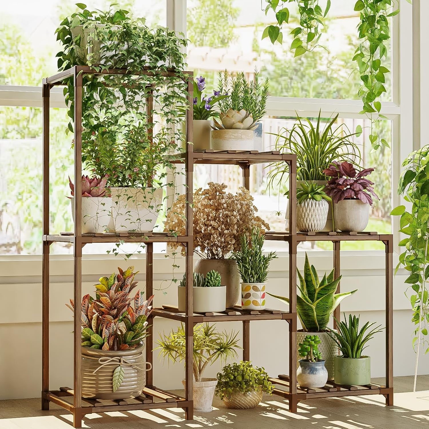 3-Tier Wooden Indoor Outdoor Plant Stand